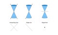 geometric diagram showing how a plane intersects a double cone to form intersecting lines Royalty Free Stock Photo